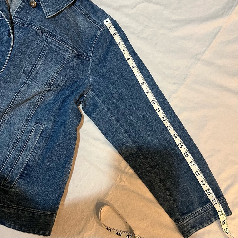 J. Jill Denim Classic Button-Front Jacket in "Seamst Wash" Size 1X Stretch - Picture 11 of 11